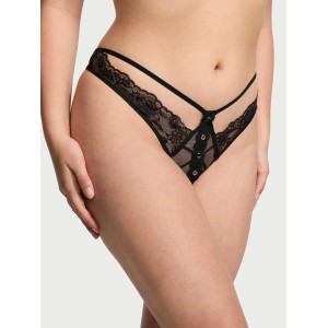 Трусики Rose Lace & Grommet Crotchless Thong