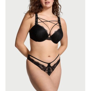Трусики Rose Lace & Grommet Crotchless Thong