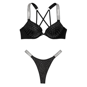 Купальник Shine Strap Bombshell Bikini Top Black Set