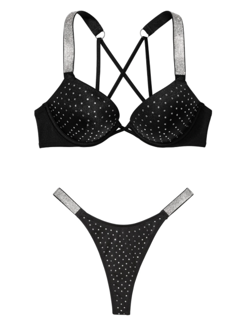 Купальник Shine Strap Bombshell Bikini Top Black Set
