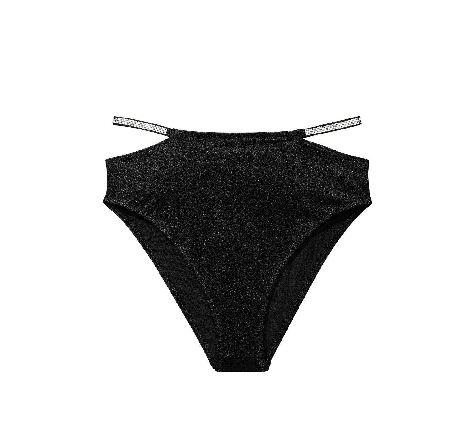 Купальник Shine Strap Triangle Bikini Top High-Waist Cheeky Set Black
