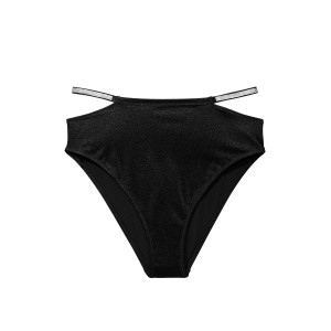 Купальник Shine Strap Triangle Bikini Top High-Waist Cheeky Set Black