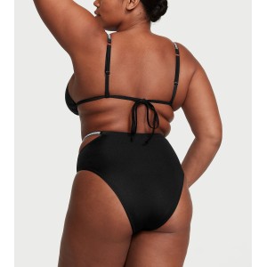 Купальник Shine Strap Triangle Bikini Top High-Waist Cheeky Set Black
