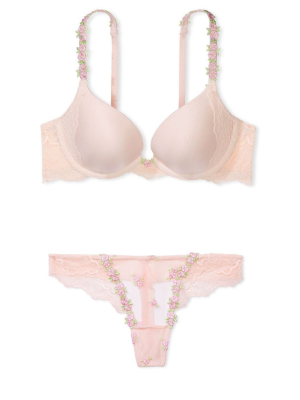 Комплект білизни Rosebud Embroidery Smooth & Lace Push-Up Bra Thong Set