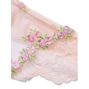 Комплект білизни Rosebud Embroidery Smooth & Lace Push-Up Bra Thong Set