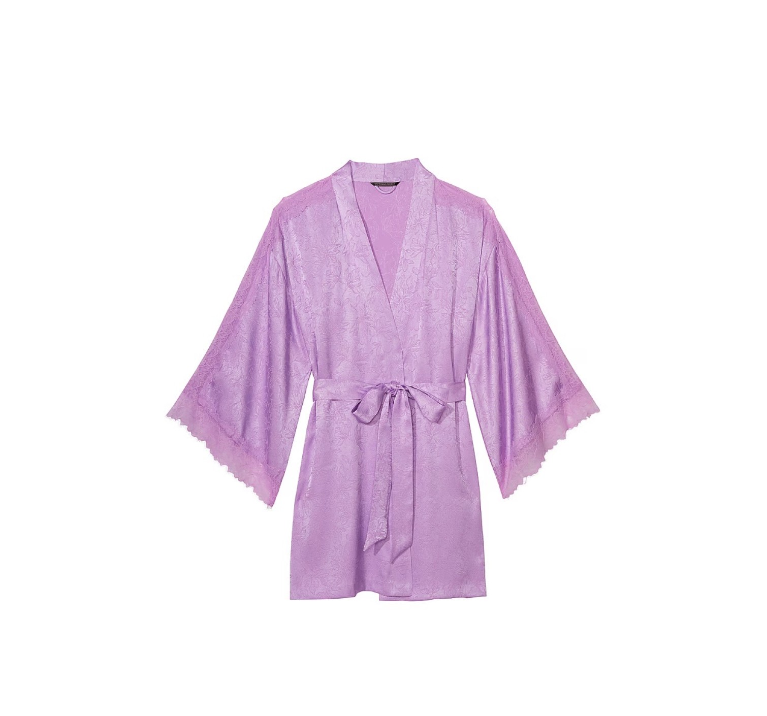 Халат Satin Lace Inset Jacquard Purple