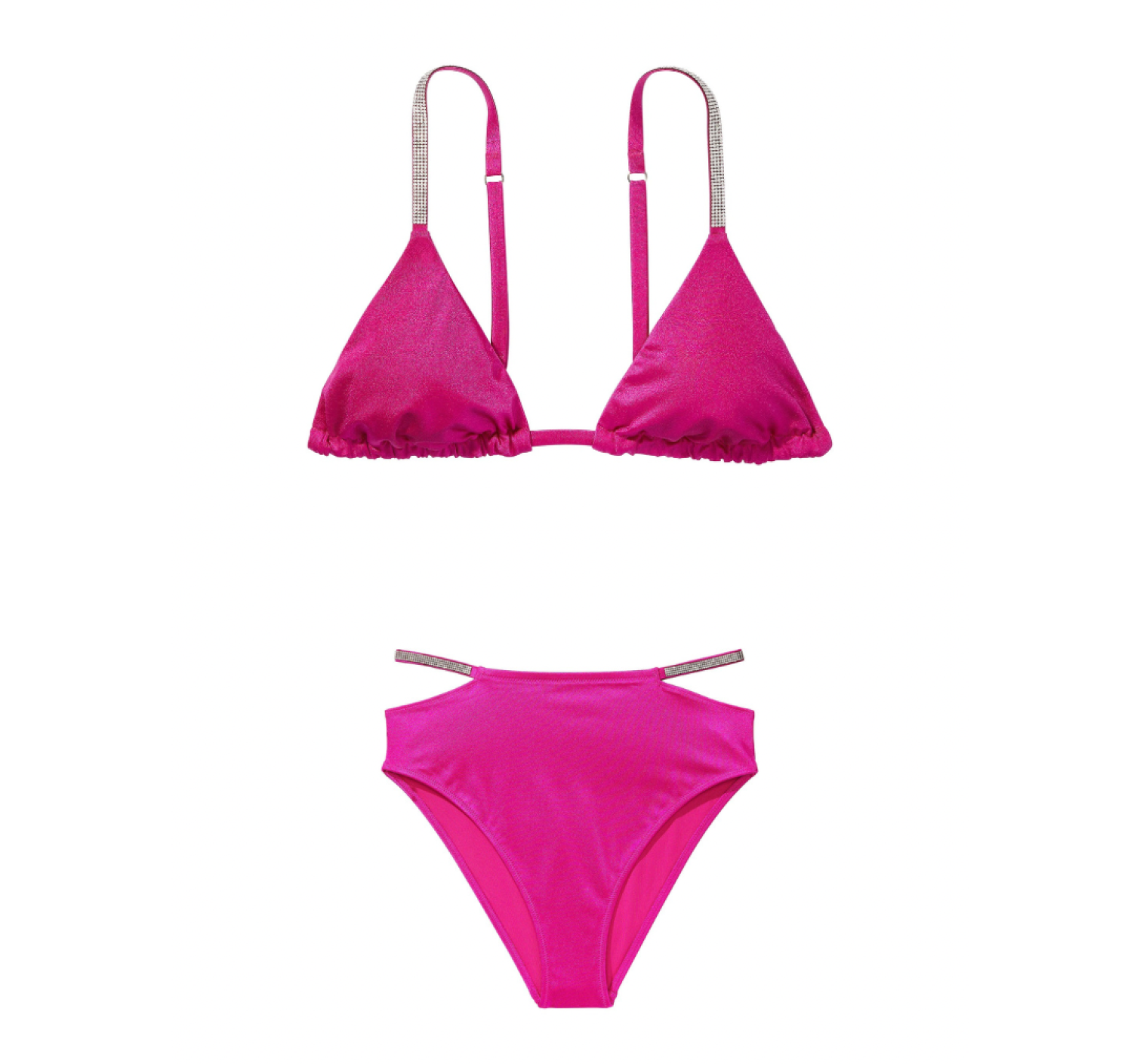 Купальник Shine Strap Triangle Bikini Top High-Waist Cheeky Berry Blush