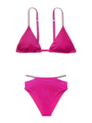 Купальник Shine Strap Triangle Bikini Top High-Waist Cheeky Berry Blush