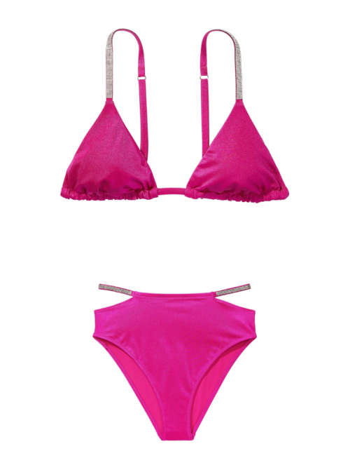 Купальник Shine Strap Triangle Bikini Top High-Waist Cheeky Berry Blush