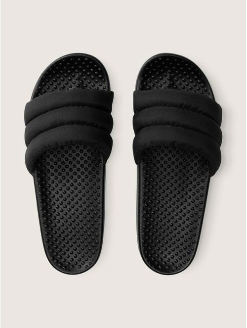 Шльопанці PINK Puffer Slide Black