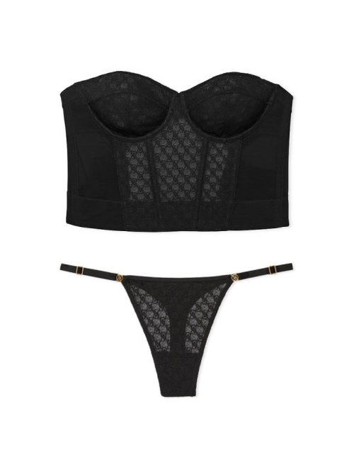 Комплект білизни VS Archives Monogram Corset Top Set Black