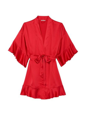 Сатиновый халат Flounce Satin Robe Lipstick Foil
