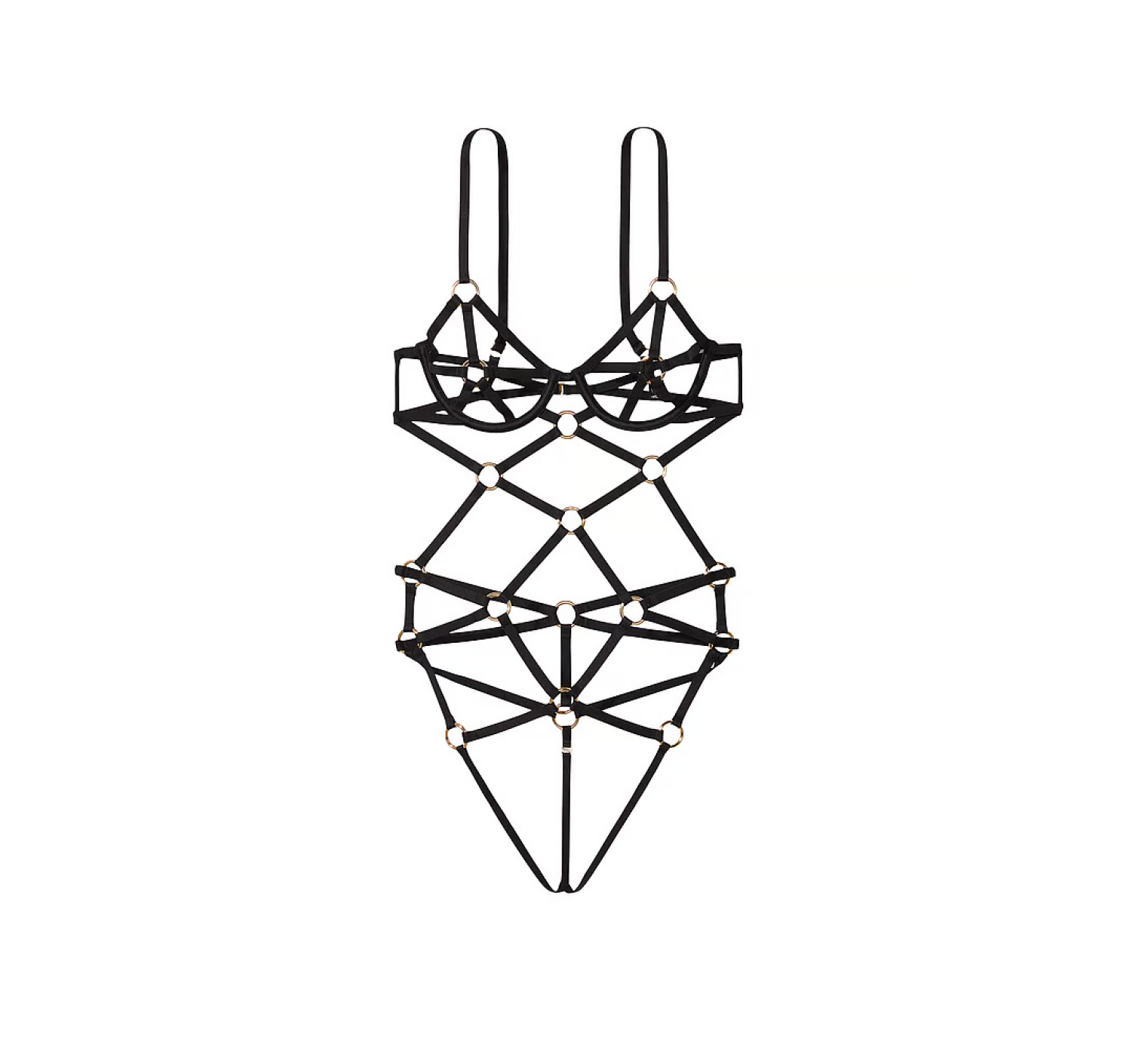Боді VERY SEXY Open Cup Strappy Teddy Black
