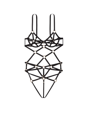 Боди VERY SEXY Open Cup Strappy Teddy Black