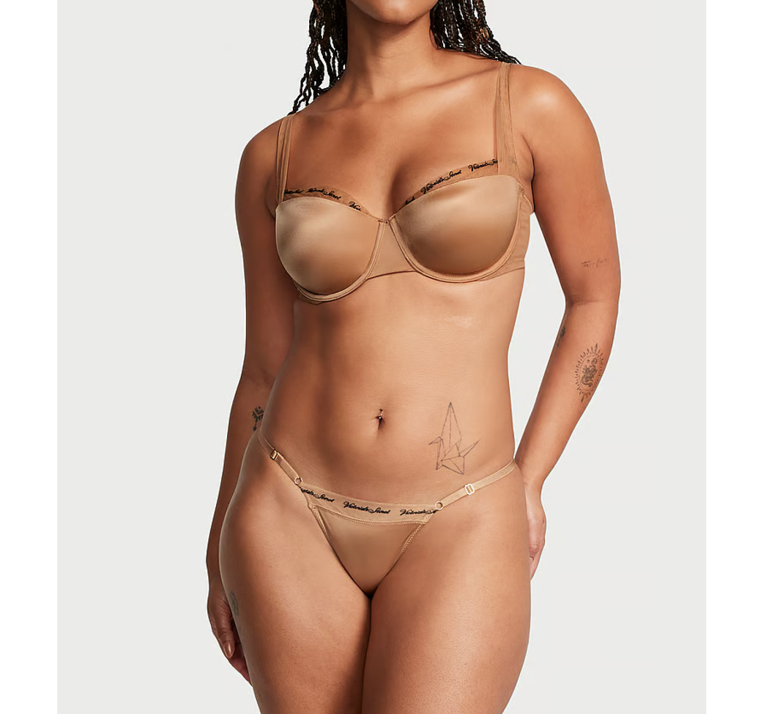 Комплект білизни VERY SEXY Logo Embroidery Lightly Lined Balconette Bra Set Toffee