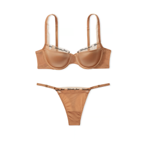 Комплект білизни VERY SEXY Logo Embroidery Lightly Lined Balconette Bra Set Toffee