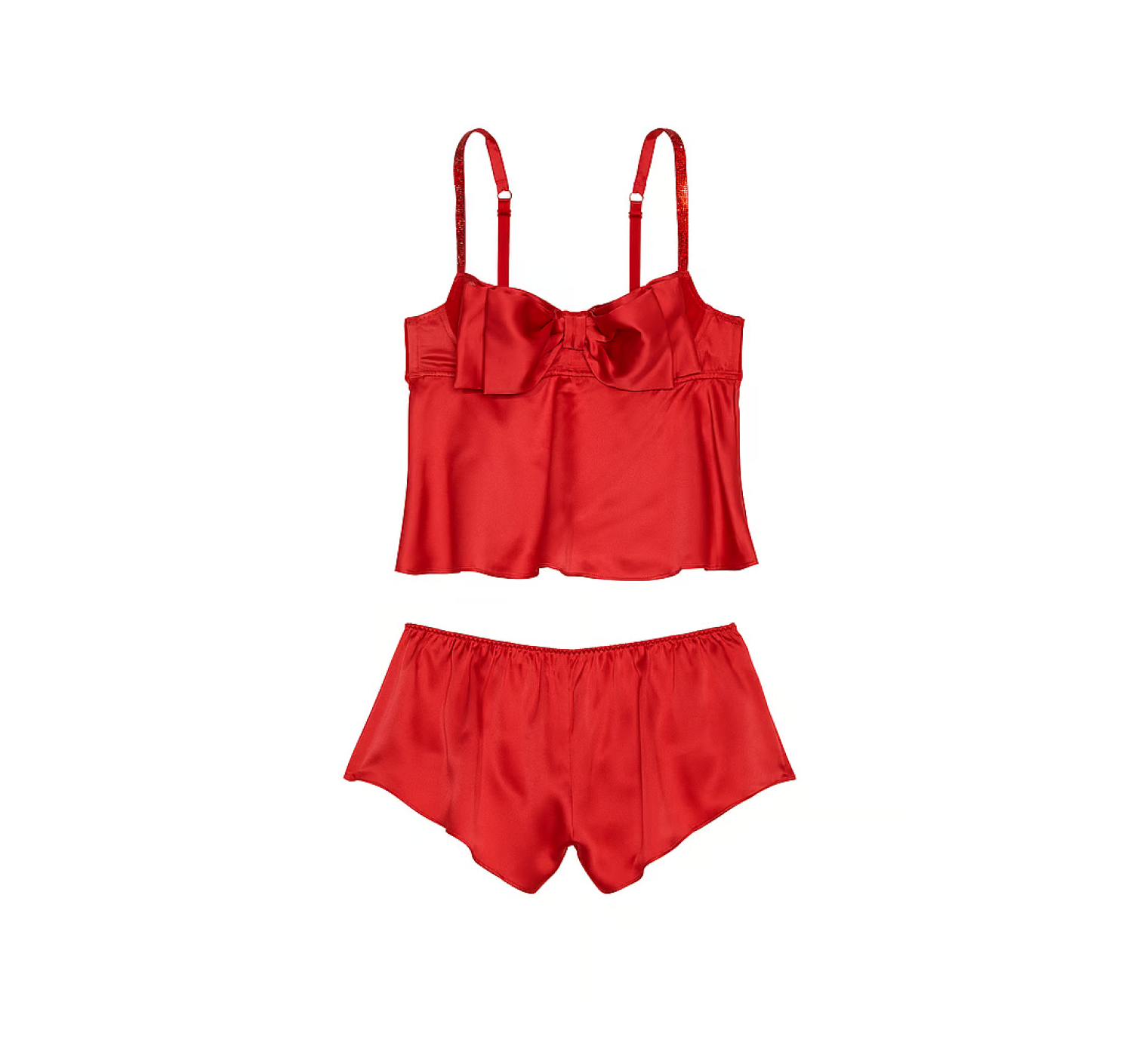 Пижама Bow-Topped Satin Cami Set Lipstick