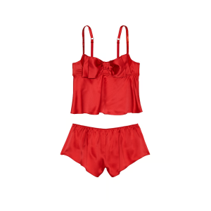 Пижама Bow-Topped Satin Cami Set Lipstick