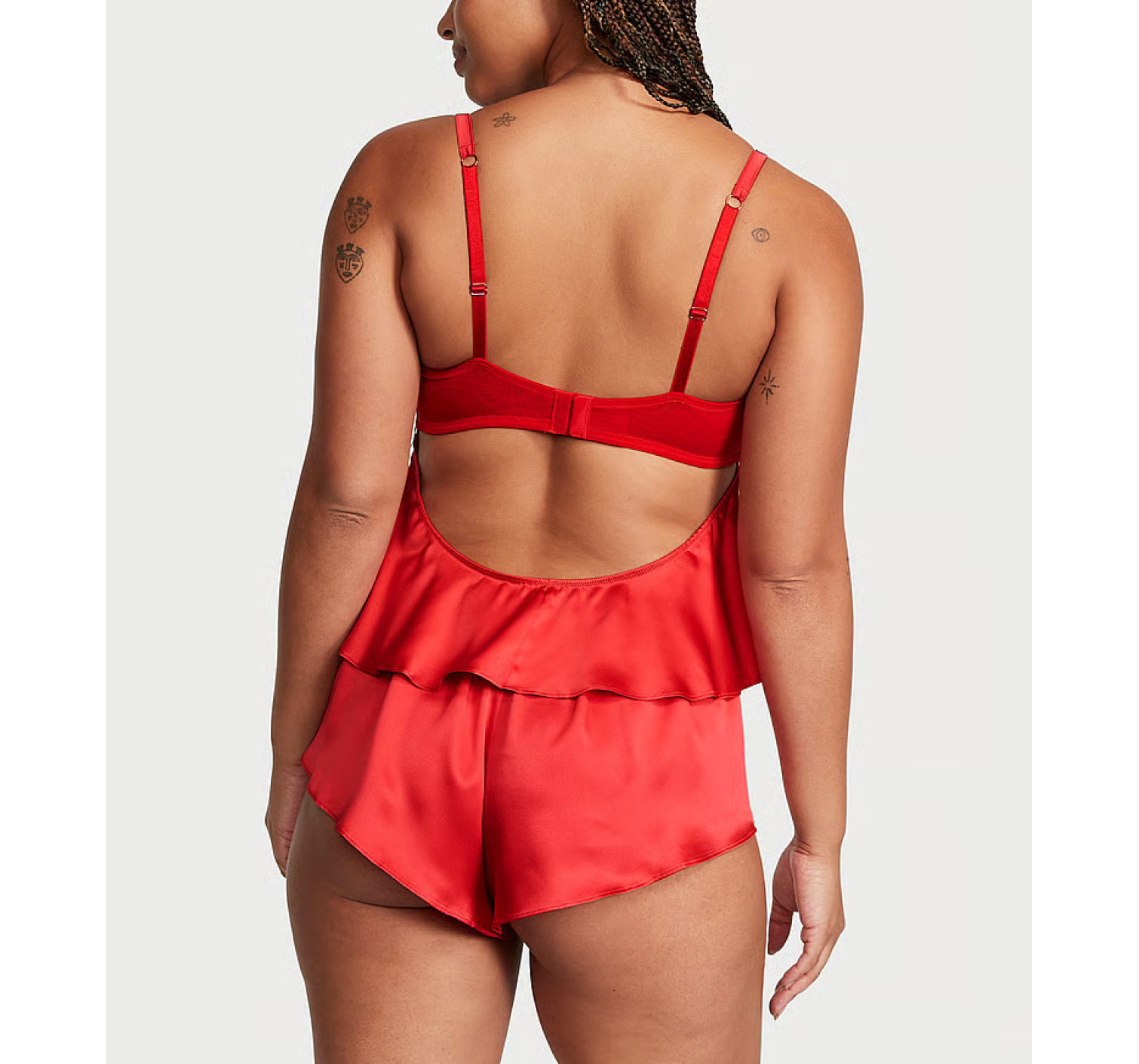Пижама Bow-Topped Satin Cami Set Lipstick