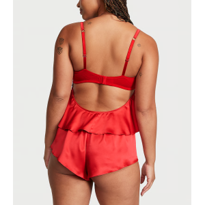 Пижама Bow-Topped Satin Cami Set Lipstick
