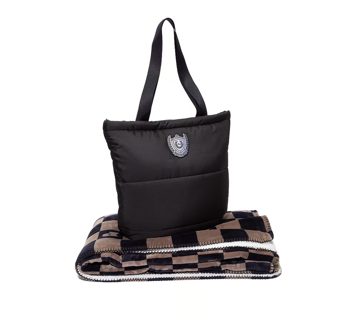 Набір Сумка+Плед Tote Bag+Cozy Blanket PINK Black Plaid