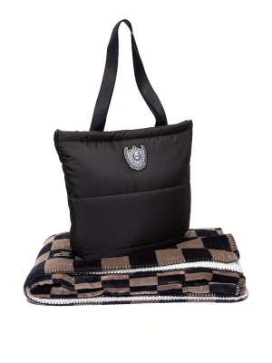 Набор Сумка + Плед Tote Bag + Cozy Blanket PINK Black Plaid