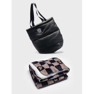 Набір Сумка+Плед Tote Bag+Cozy Blanket PINK Black Plaid