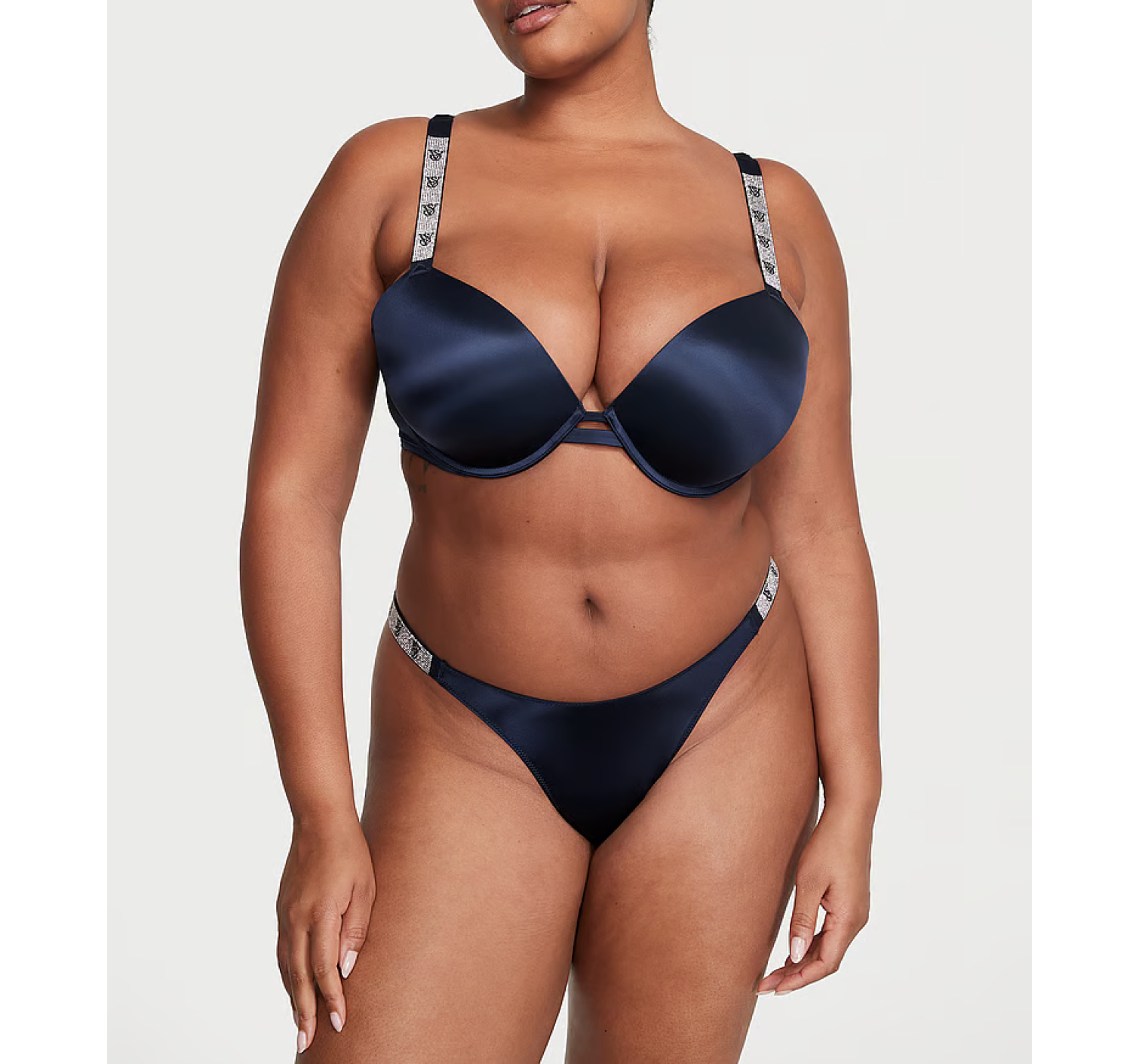 Трусики Double Shine Strap Smooth Thong Panty Noir Navy