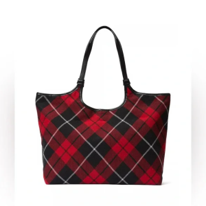 Сумка PINK Plush Tote Bag Red Plaid
