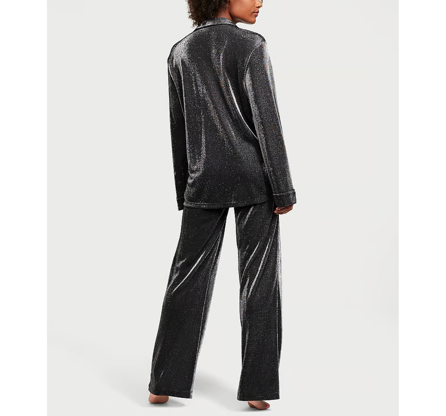 Пижама Shimmer Knit Long Pajama Set Silver 