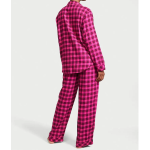 Пижама Flannel Long Pajama Set Pink Plaid