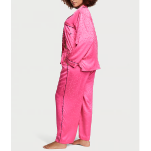 Сатиновая пижама Satin Long Pajama Set Hollywood Pink