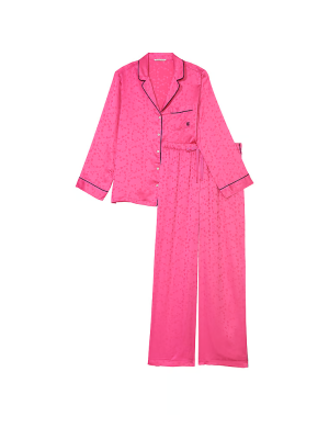 Сатиновая пижама Satin Long Pajama Set Hollywood Pink