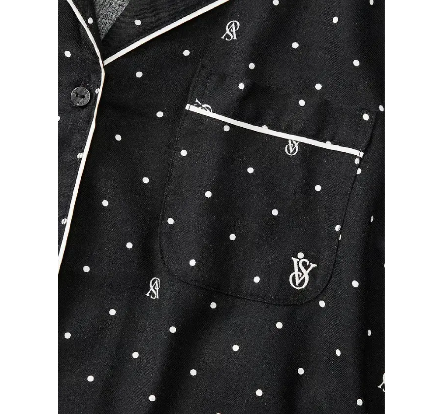 Піжама Flannel Long Pajama Set Black Logo Dot