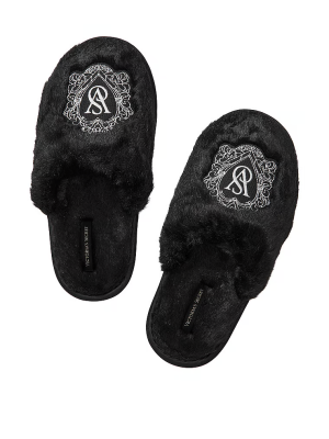 Домашние тапочки Closed-Toe Faux Fur Slipper Black