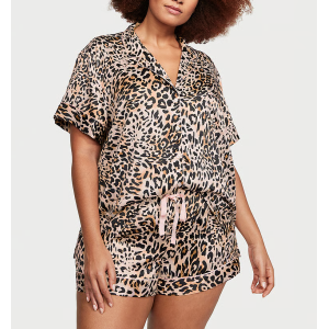 Сатинова піжама Satin Short Pajama Set Wavy Leopard