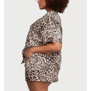 Сатинова піжама Satin Short Pajama Set Wavy Leopard