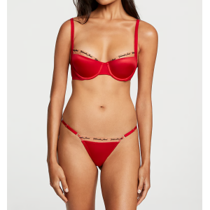 Комплект белья VERY SEXY Logo Embroidery Lightly Lined Balconette Bra Set Lipstick