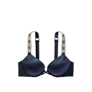 Комплект белья Bombshell Add-2-Cups Double Shine Strap Push-Up Bra Set Noir Navy