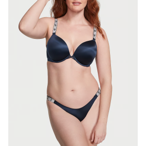 Комплект белья Bombshell Add-2-Cups Double Shine Strap Push-Up Bra Set Noir Navy