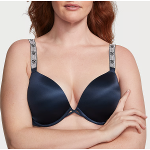 Комплект белья Bombshell Add-2-Cups Double Shine Strap Push-Up Bra Set Noir Navy