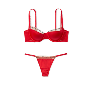 Комплект белья VERY SEXY Logo Embroidery Lightly Lined Balconette Bra Set Lipstick