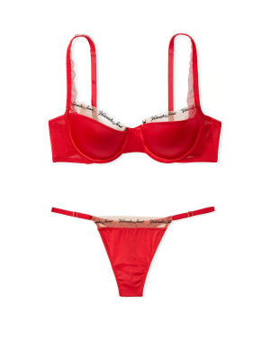 Комплект белья VERY SEXY Logo Embroidery Lightly Lined Balconette Bra Set Lipstick