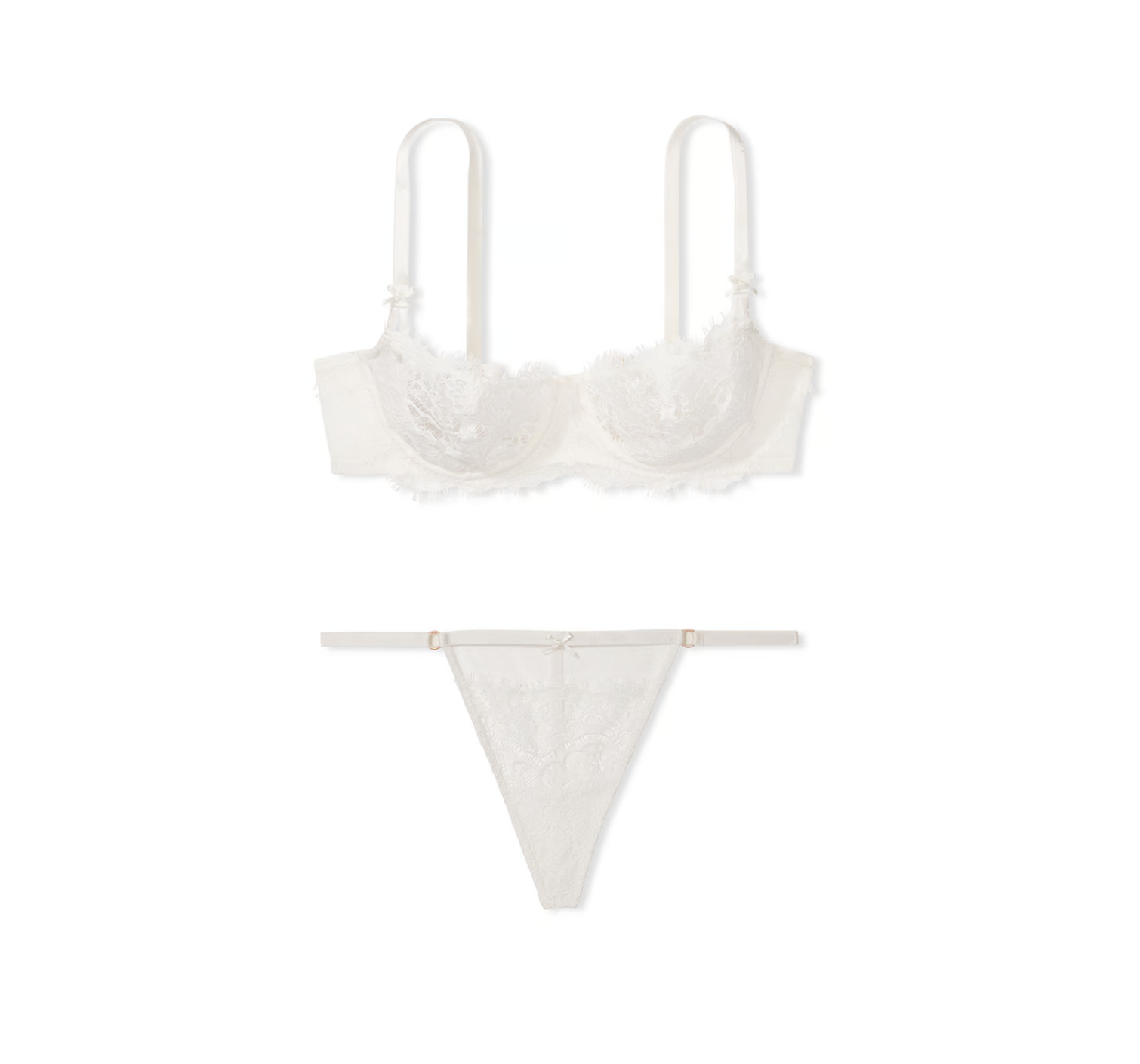 Комплект білизни Wicked Unlined Lace Balconette Bra Set Coconut White