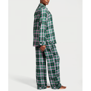 Пижама Flannel Long Pajama Set Green Pop Plaid