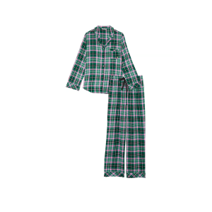 Пижама Flannel Long Pajama Set Green Pop Plaid