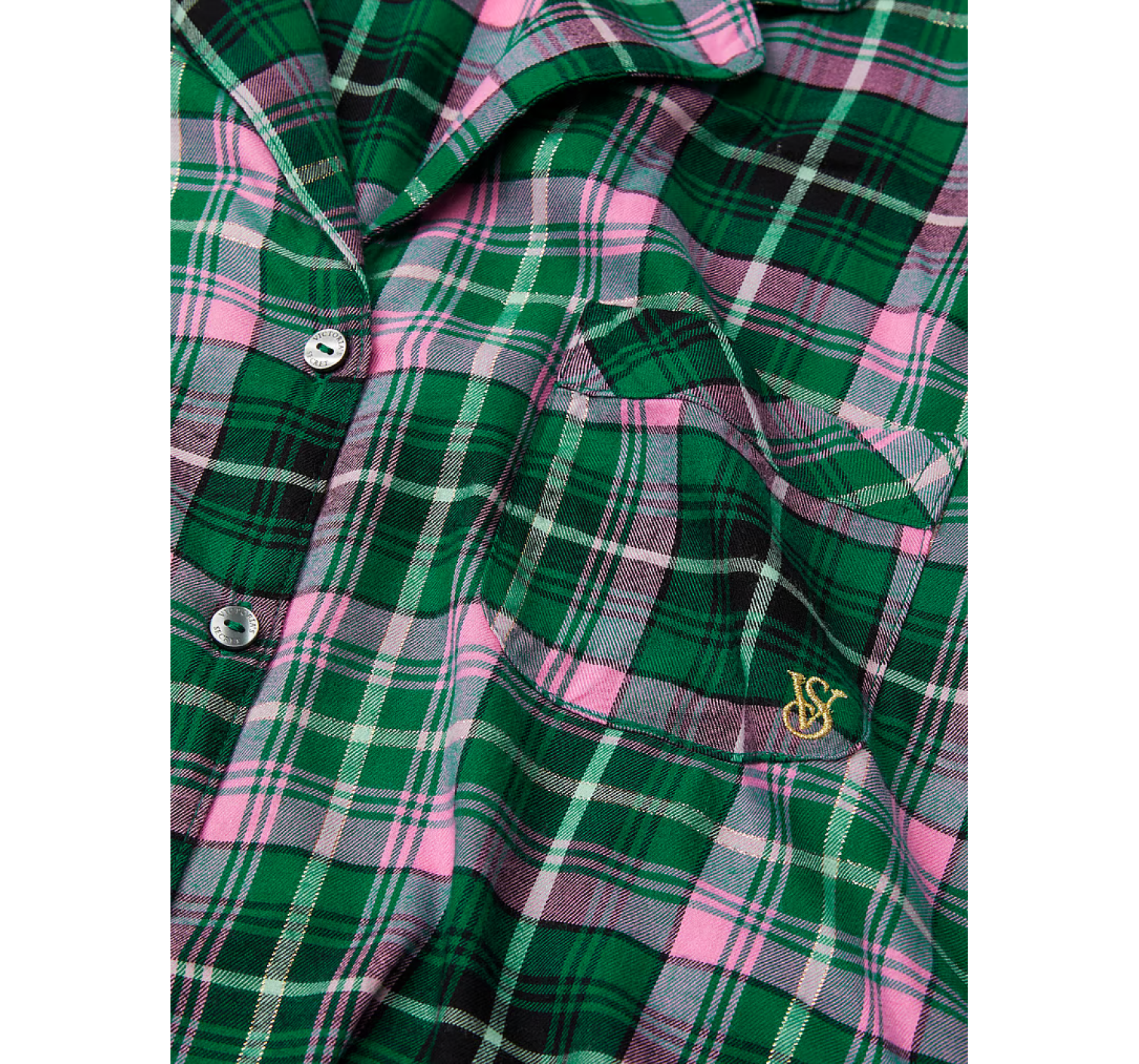 Пижама Flannel Long Pajama Set Green Pop Plaid