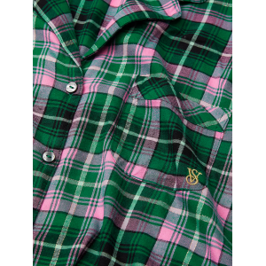 Пижама Flannel Long Pajama Set Green Pop Plaid