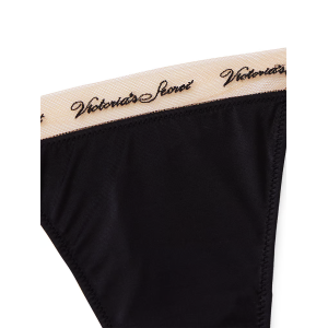 Трусики Logo Embroidery Adjustable String Thong Panty Black