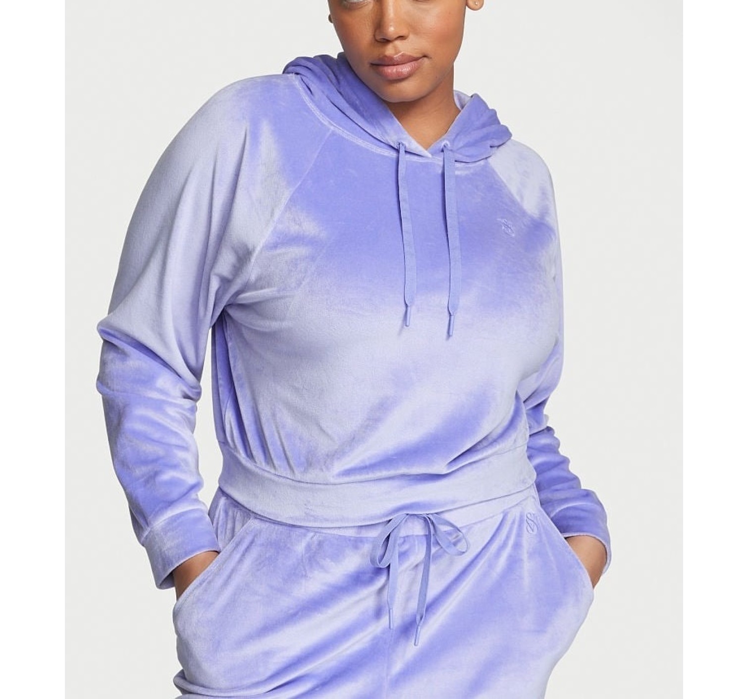 Велюровий костюм Ribbed Velour Hoodies Jogger Sky Blue